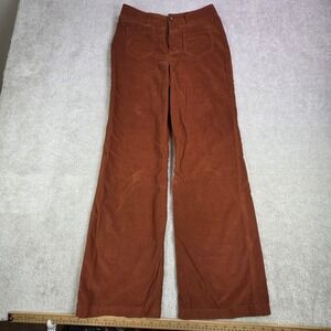Garnet Hill Soft Flare Corduroy Pants Women's Size 2 High Rise Small Cord Brown